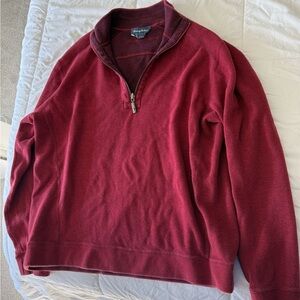 TOMMY BAHAMA Men's Reversible Burgundy Half-Zip Sweater. Size M